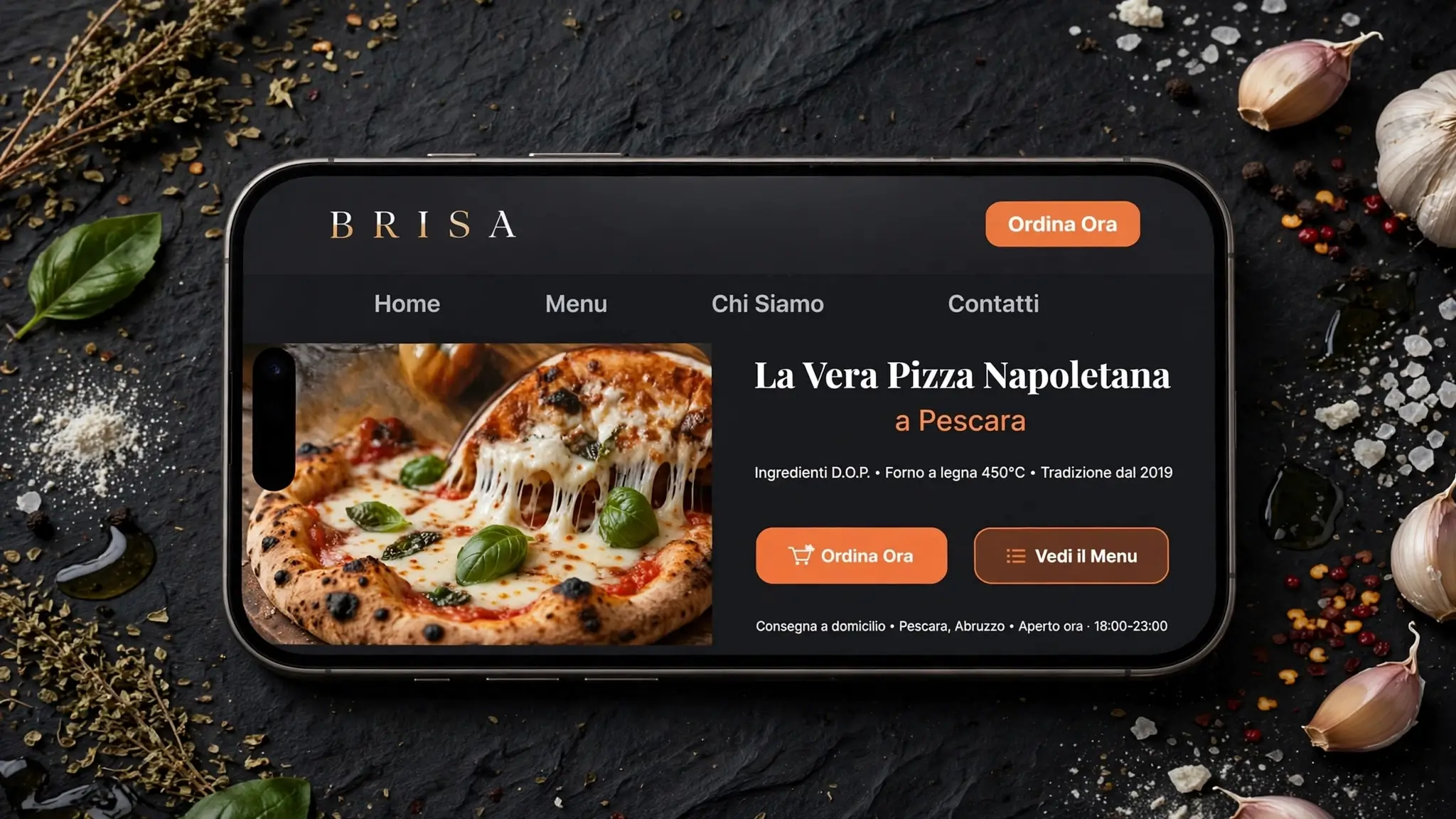 Demo sito web ristorante Brisa Pescara sul mare - design BriLuLa