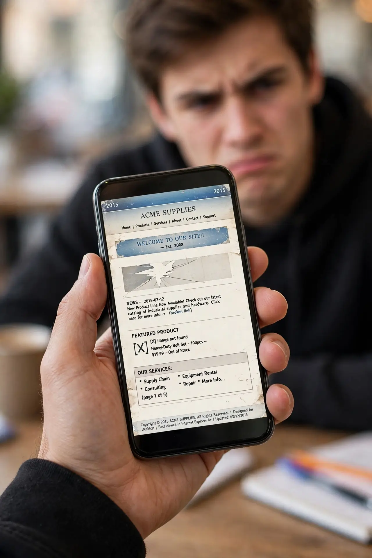 Sito web ristorante vecchio e lento che perde clienti